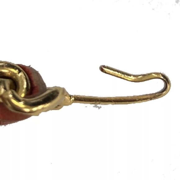 CHANEL CC Logo Charm Chain Belt 01S Leather Red Gold France Accessory - Picture 2 of 9